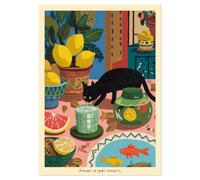 Wallbuddy Stampa di Arte da Parete con Gatto Ne (40 x 50 cm, Senza cornice)
