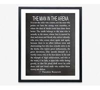 Wallbuddy The Man In The Arena by Theodore Roosevelt Literary Quote Roosevelt Speech Courage Poster Teddy Roosevelt President Speech Graduation Gift (Chalkboard Black)