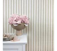 WALLCOVER Carta da parati effetto legno, beige, pannelli acustici, pareti in legno effetto 3D, 10,05 m x 0,53 m, made in Germany