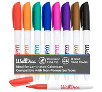 WallDeca Pennarelli Cancellabile in 8 Colori Assortiti - Pennarelli Punta Fine a Base d'Acqua per Pellicole Fotografiche, Calendari Plastificati o Diapositive Trasparenti per Proiettori