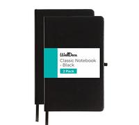 WallDeca Taccuino Tascabile a Righe (2 Pezzi) - Quadernino con Copertina Rigida e 240 Pagine - Carta Avorio da 80 GSM - Taccuino Piccolo Ideale per Scuola, Lavoro, Bullet Journal e Appunti (Nero)