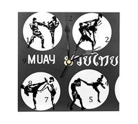 WALLDOR Muay Thai Silhouette Silenzioso Orologio da Parete al Quarzo Non Ticking Orologio A Batteria Decorazione Per La Casa Camera Da Letto Soggiorno Cucina Ufficio