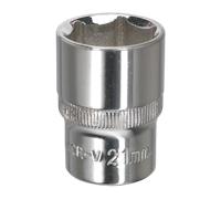 Walldrive Presa 21mm 1.3cmSq Guida Completamente Lucidata - Sealey SP1221 Nuovo