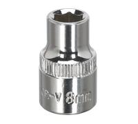 Walldrive Presa 8mm 1cmSq Guida Completamente Lucidata - Sealey SP3808 Nuovo