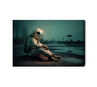 WALLERO Quadro su tela, motivo: astronauta apocalittica, 120 x 80 cm