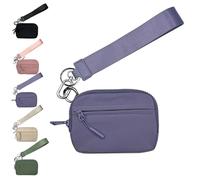 Wallet 2nd Gen Rfidd With Chapstick Holder, Zippered Card Case With Id Window/Hand Strap, Wallet 2nd Generation Rfidd, The Wallet 2nd Gen, The Pouch Wristlet. (Purple)