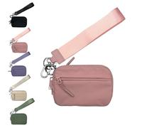 Wallet 2nd Gen Rfidd With Chapstick Holder, Zippered Card Case With Id Window/Hand Strap, Wallet 2nd Generation Rfidd, The Wallet 2nd Gen, The Pouch Wristlet. (Pink)