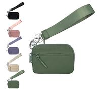 Wallet 2nd Gen Rfidd With Chapstick Holder, Zippered Card Case With Id Window/Hand Strap, Wallet 2nd Generation Rfidd, The Wallet 2nd Gen, The Pouch Wristlet. (Green)