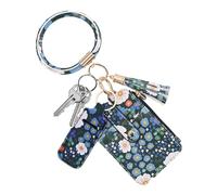 Wallet Card, Credit Card Holder, Thin Card Case, Small Card Wallet, Floral Credit Card Holder Wallet for Women with Coin and Key Storage Slim PU Leather Wallet for Travel, Compact Floral Card,
