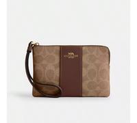 Wallet con zirconi a forma di corner per donne, borsette piccole con la scritta "Brist Wallets Bags in Signature tela con righe, CW854 IMXHE INFORMAZIONI sull'allenatoreFondata nel 1941, Coach ha sede