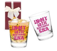 WALLFID Bicchierini da shot in vetro per il 18° compleanno per lei, per 30° compleanno, decorazione rosa per ragazze e donne, bomboniere, regalo personalizzato per figlia, sorella, amica