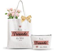 WALLFID con piccolo sacchetto, set di 2, Tote Bag Personalizzabile, Tote Bag Donna, Regalo Mamma, Miglior Mamma, Oma, Amico, Bambina, 100% Cotone, Ecologico, Germania, DE-Ami(e)
