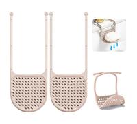 WALLFID Set di 2 portaspugne per lavello da cucina, supporto in spugna a ventosa regolabile in silicone per spugne, purificatori, sapone, cucina, bagno (set di 2, marrone chiaro)