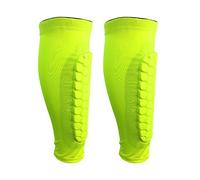 WALLFIRE Parastinchi sportivi per uomini e donne, un paio di protezioni professionali per polpacci a compressione antirottura parastinchi per calcio, basket, ciclismo, Verde fluorescente, M