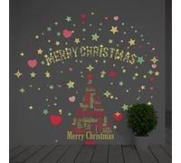 Wallflexi Natale Decorazioni da Parete Adesivi murali Magical Set di Decorazioni per Albero di Natale Decalcomanie Soggiorno Bambini Scuola Materna Ristorante Hotel Home Office Décor, Multicolore