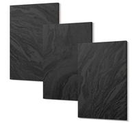 Wallfluent Arte da Parete Moderna Polycanvas 30x20 cm - Quadro in 3 Parti Idea Decorativa Minimalista per Interni - Eleganti texture in marmo scuro in uno stile glamour