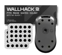 Wallhack PTFE Dot Silenzioso Mouse Skates | Skates universali premium per mouse da gaming | Glide fluido su mousepad in tessuto/vetro | Velocità e controllo su misura | Facili da applicare | Nero, 7mm