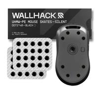 Wallhack UHMW-PE Dot Silenzioso Mouse Skates |Skates premium universali per mouse da gaming |Glide fluido su pad in tessuto/vetro |Velocità e controllo ottimali | Resistenti facili da usare |Nero, 7mm