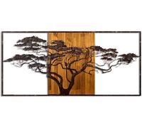 Wallity Dipinto a mano, accessorio decorativo in legno, 147 x 70 x 3 cm, 100% legno solido (3 cm) e metallo (1,5 mm), design unico con variazioni naturali