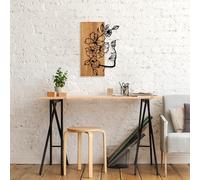 Wallity Elegante accessorio decorativo da parete in legno, 41 x 58 cm, 100% legno e metallo, noce e nero, design unico, perfetto per la decorazione della casa, leggero ed elegante