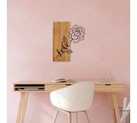 Wallity Elegante accessorio decorativo da parete in legno, 47 x 58 cm, 100% legno e metallo, noce e nero, design unico, perfetto per la decorazione della casa, leggero ed elegante