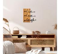 Wallity Elegante accessorio decorativo da parete in legno, 55 x 58 cm, 100% legno e metallo, noce e nero, design unico, perfetto per decorazioni domestiche e spazi moderni