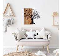 Wallity Elegante accessorio decorativo da parete in legno, 58 x 60 cm, 100% legno e metallo, noce e nero, design unico, perfetto per la decorazione della casa, 3,66 kg