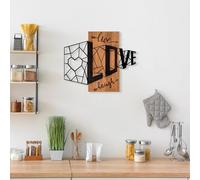 Wallity Elegante accessorio decorativo da parete in legno, 58 x 68 cm, 100% legno e metallo, noce e nero, design unico, perfetto per la decorazione della casa, 3,64 kg