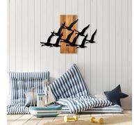 Wallity Elegante accessorio decorativo da parete in legno, 58 x 84 cm, 100% legno e metallo, noce e nero, design unico, perfetto per la decorazione della casa, 3,35 kg