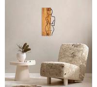 Wallity Elegante accessorio decorativo da parete in legno, noce e nero, 27 x 58 cm, 50% legno (3 cm) e 50% metallo (1,5 mm), design unico con variazioni naturali