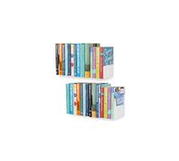 Wallniture U Shape Floating Metal Bookshelf White Set of 2