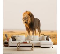 Wallpaper For Living Room leone Carta Da Parati Per Camera Da Letto Natura selvaggia degli animali 250x175cm Sfondo murale decorativo moderno arte murale 3D salotto camera da letto bambini