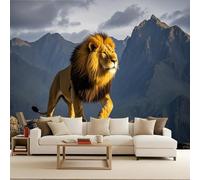 Wallpaper For Living Room leone Carta Da Parati Per Camera Da Letto Natura selvaggia degli animali 300x256cm Sfondo murale decorativo moderno arte murale 3D salotto camera da letto bambini