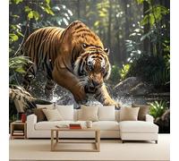 Wallpaper For Living Room tigre Carta Da Parati Per Camera Da Letto Natura selvaggia degli animali 500x280cm Sfondo murale decorativo moderno arte murale 3D salotto camera da letto bambini