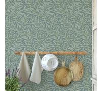 Wallpapers4Beginners Carta da parati botanica color verde salvia