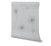 Wallpapers4Beginners Carta da parati fiori tarassaco con sfondo grigio