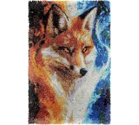 Wallphantom animale DIY rug Latch Hook Kits,volpe carina,Handmade Hanging Carpet Embroidery Making Kits,Home Decoration Rug for Adults And Beginners,60x90cm