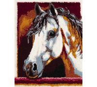 Wallphantom animale Kit da Ricamo Tappeto Fai da Te Fare,Un bel cavallo,Latch Hook Rug Kit per Adulti,Fabbricare Tappeti a Punto Croce,per Decorazione Casa,80x115cm