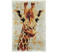 Wallphantom animale Kit di Bloccaggio a Punto per Adulti,Giraffa carina,3D Latch Hook rug Kit,Tappeto da Bricolage Crochet Principianti,Eegalo Creativo per la casa,80x115cm