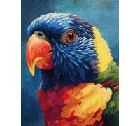 Wallphantom animale Kit di Bloccaggio a Punto per Adulti,Pappagallo colorato,3D Latch Hook rug Kit,Tappeto da Bricolage Crochet Principianti,Eegalo Creativo per la casa,60x90cm