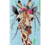 Wallphantom animale Kit Gancio di Chiusura Tappeto,Giraffa carina,Tappeto Annodare Fai da te Creativo,Uncinetto Kit Arazzo,Fabbricare Tappeti a Punto Croce,60x90cm
