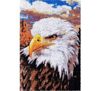 Wallphantom Animale Uccello Kit Gancio di Chiusura Tappeto,Aquila calva,Tappeto Annodare Fai da te Creativo,Uncinetto Kit Arazzo,Fabbricare Tappeti a Punto Croce,80x115cm
