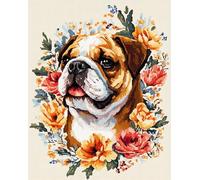 Wallphantom Cane animale Kit da Ricamo Tappeto Fai da Te Fare,Bulldog,Latch Hook Rug Kit per Adulti,Fabbricare Tappeti a Punto Croce,per Decorazione Casa,90x120cm