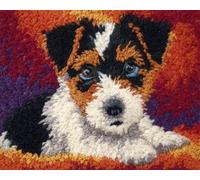 Wallphantom Cane Animale Kit Ganci a Chiavistello per Adulti,Beagle carino,Kit Gancio di Chiusura Tappeto,DIY Tappeto da Ricamo per Principianti,Ricamo a Punto Croce,52x38cm
