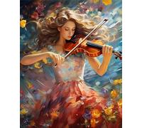 Wallphantom Dipingere Con I Numeri Adulti,Una bella ragazza suona il violino,Kit per pittura con numeri,Kit Completo,Hobby Creativi - Quadri fai da te,40x50cm Senza Cornice