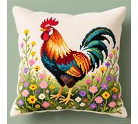 Wallphantom DIY Cuscino da Ricamare Punto Croce,Grande cazzo tra i fiori,Kit Punto Croce da Ricamare 45x45cm,Prestampato Set per Cuscino Ricamato