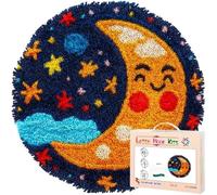 Wallphantom Diy Kit Per Fabbricare Tappeti Kit Ganci Di Chiusura,Luna spaziale,Ganci Di Chiusura Per Adulti Principianti,Appassionati Del Per La Realizzazi,50x50cm