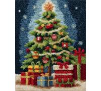 Wallphantom DIY rug Latch Hook Kits,Albero di Natale e regali,Handmade Hanging Carpet Embroidery Making Kits,Home Decoration Rug for Adults And Beginners,55x75cm