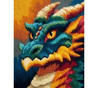 Wallphantom DIY rug Latch Hook Kits,Graffiti Drago Colorato,Handmade Hanging Carpet Embroidery Making Kits,Home Decoration Rug for Adults And Beginners,80x115cm