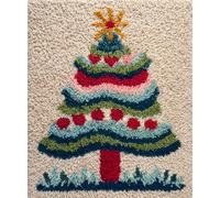 Wallphantom Kit Gancio di Chiusura Tappeto,albero di Natale,DIY appeto per Uncinetto Latch Hook Rug Kit Eegalo Creativo per la casa e il divano,60x90cm